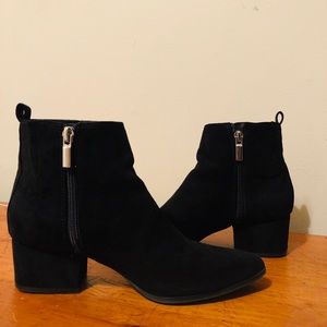 A New Day Black Suede Black Ankle Booties